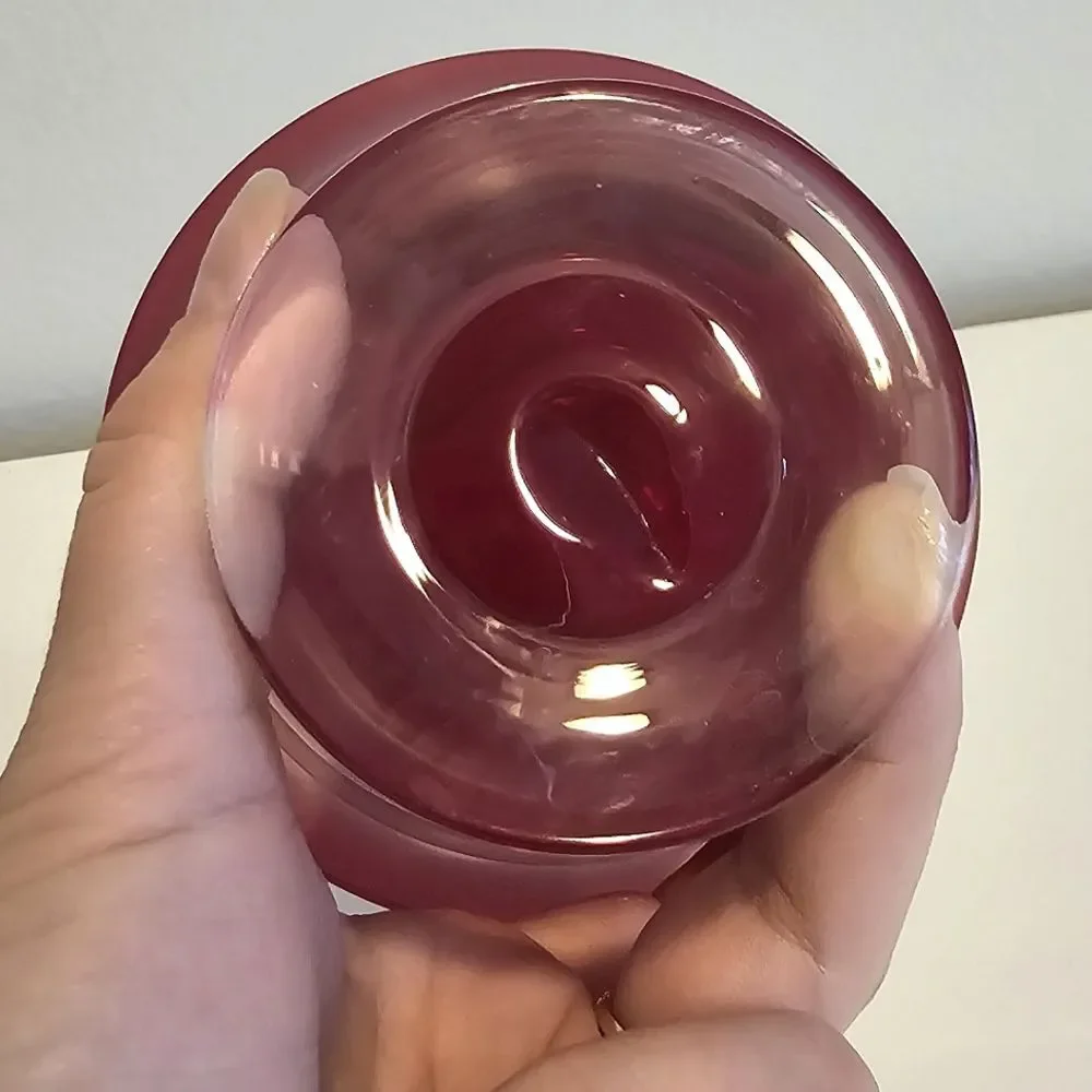 Morgantown Monroe Red Crystal Glass Footed Dessert Bowls 3/4